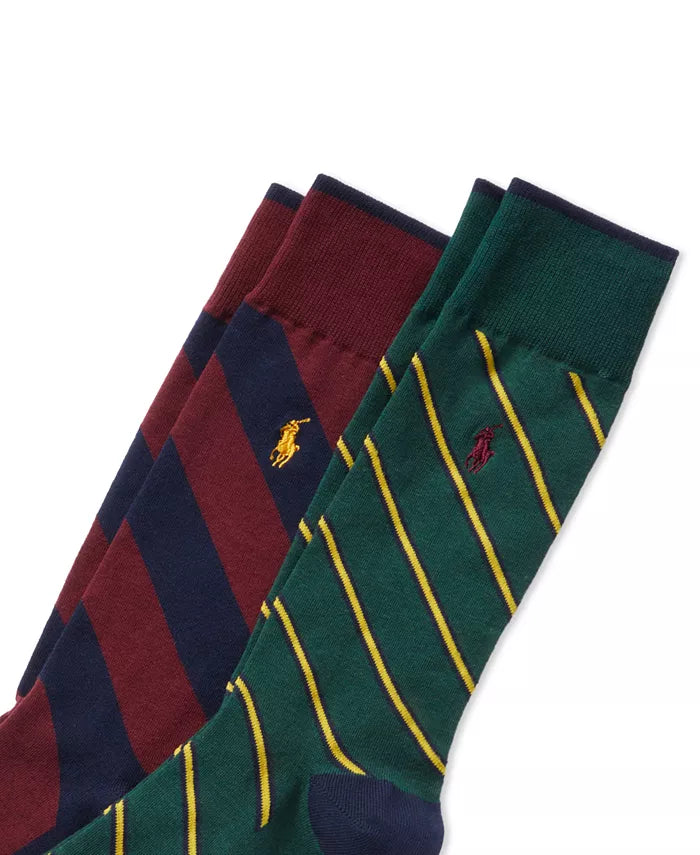 Men'S 2-Pk. Diagonal Stripes Slack Socks