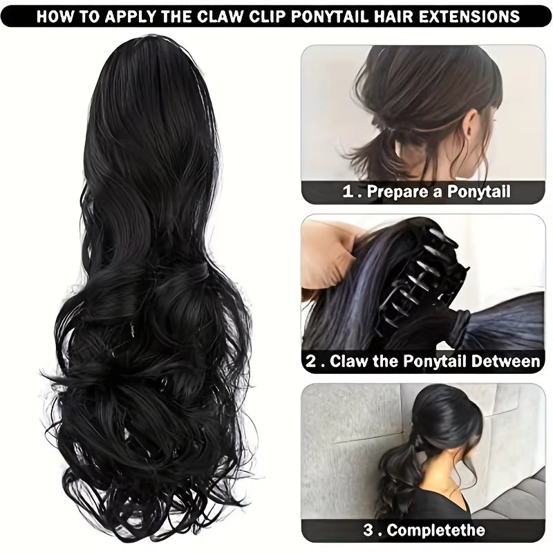 Synthetic "22"Easy-Clip Curly Ponytail Extension Transform Your Look with Instant Volume Amp Glam for Stylish Caucasian Women