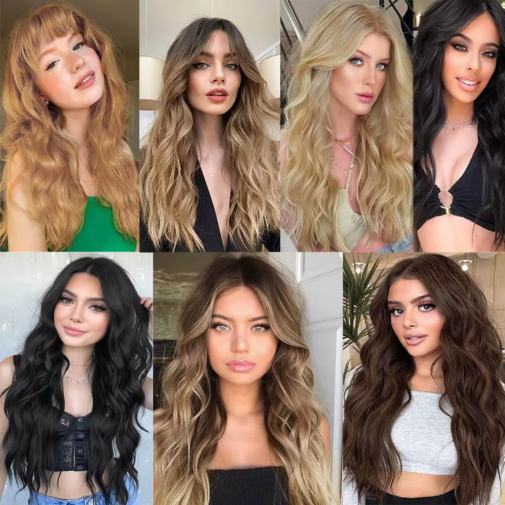 20Inch Hair Topper for Women with Thinning Hair Synthetic Wavy Toppers Hair Pieces Large Base Wiglets Ladies Clip in Hair