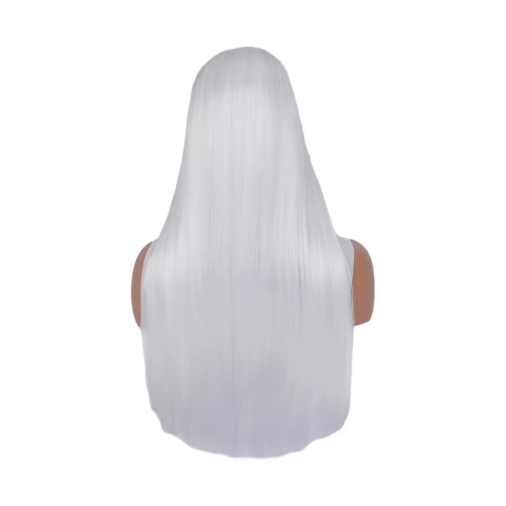 Women Long Straight Synthetic Hair Middle Part Natural Silky Long Straight Wig High Temperature Fiber Cosplay Colorful Wig
