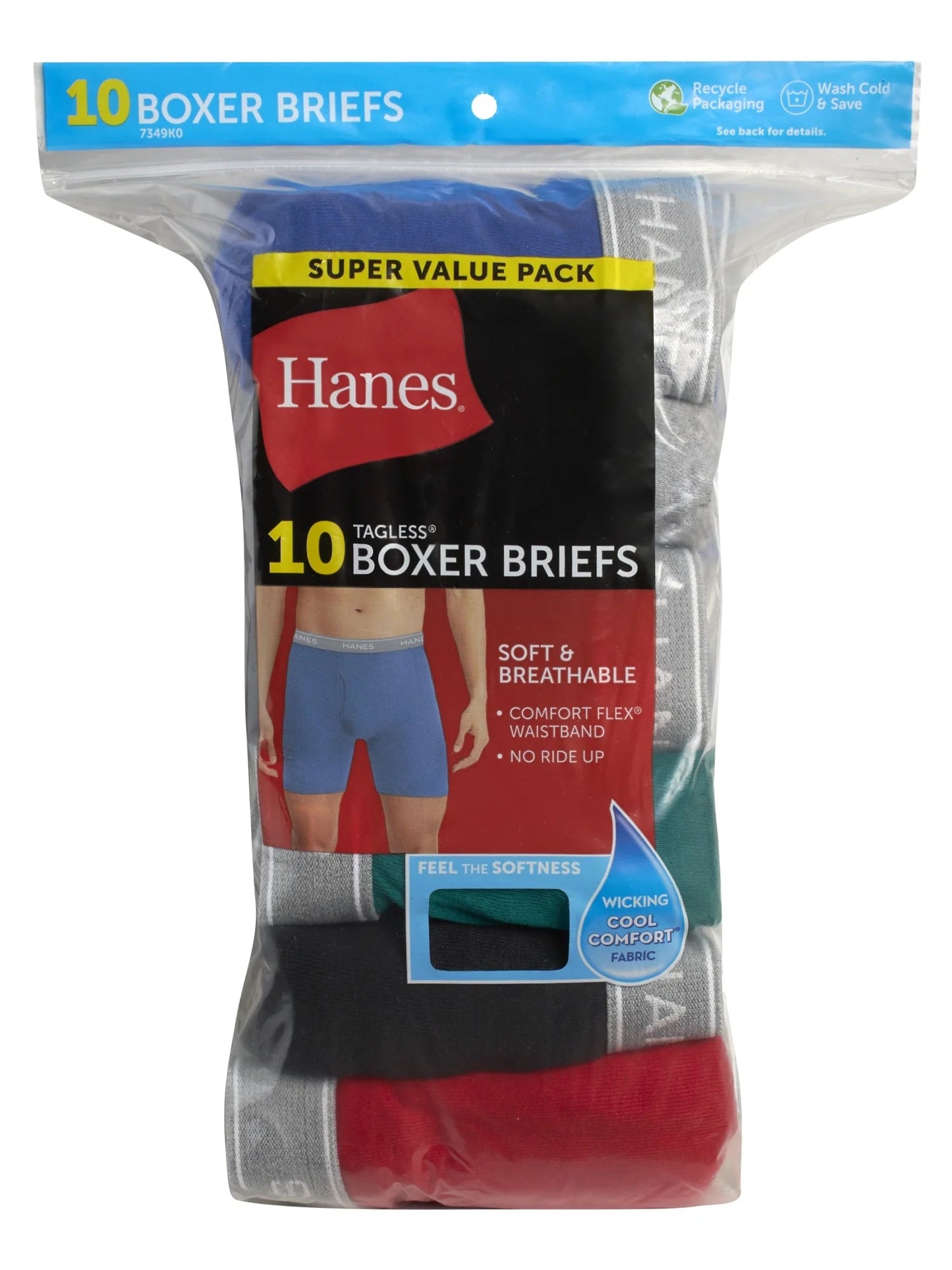 Men'S Super Value Pack Assorted Boxer Briefs, 10 Pack