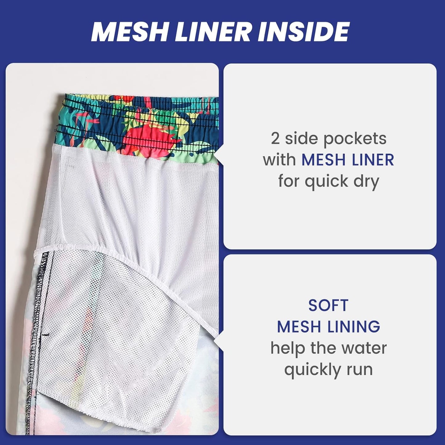 Mens Slim Fit Swim Shorts Swim Trunks 7 Inch Quick Dry Mens Bathing Suits with Mesh Lining