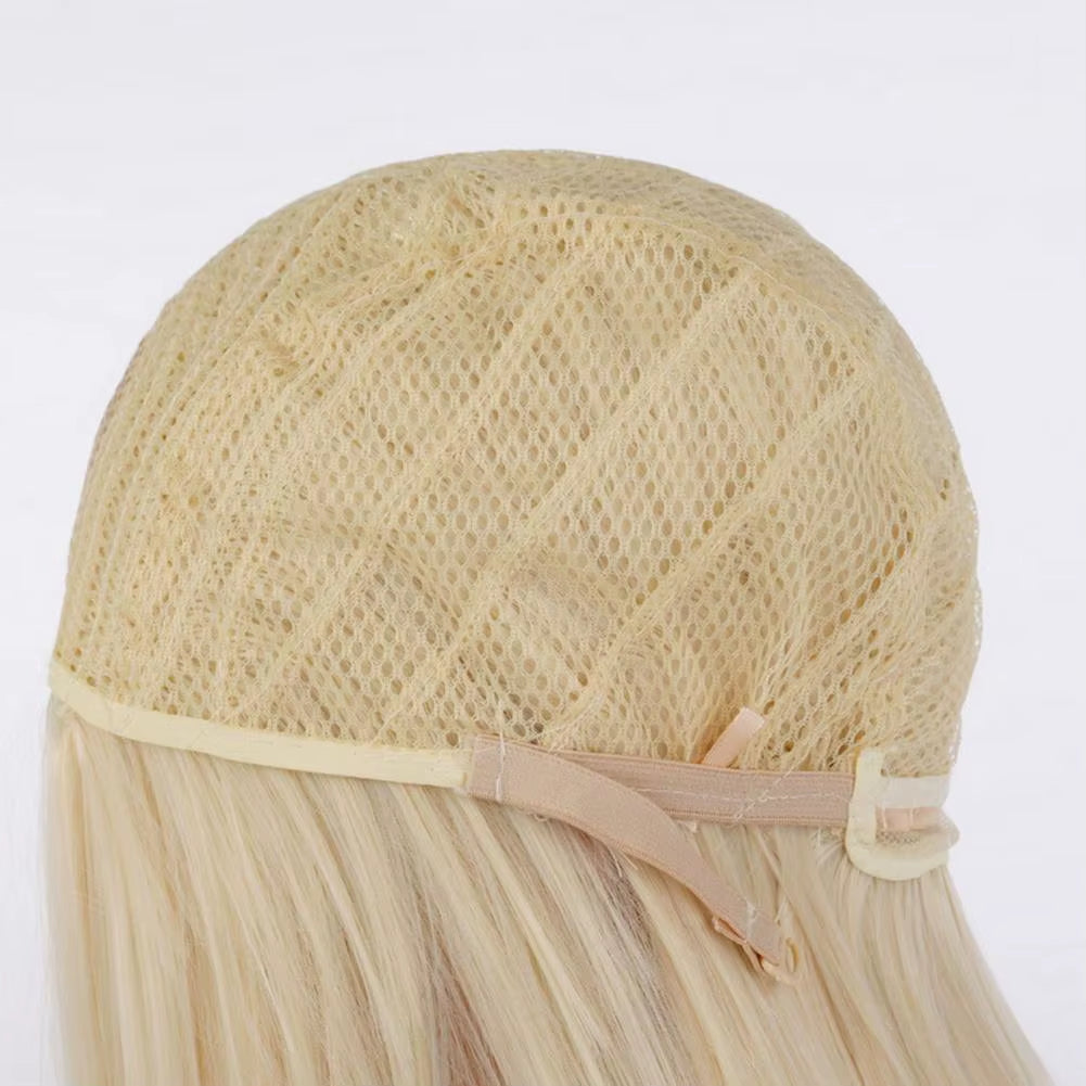 Women Long Straight Synthetic Hair Middle Part Natural Silky Long Straight Wig High Temperature Fiber Cosplay Colorful Wig