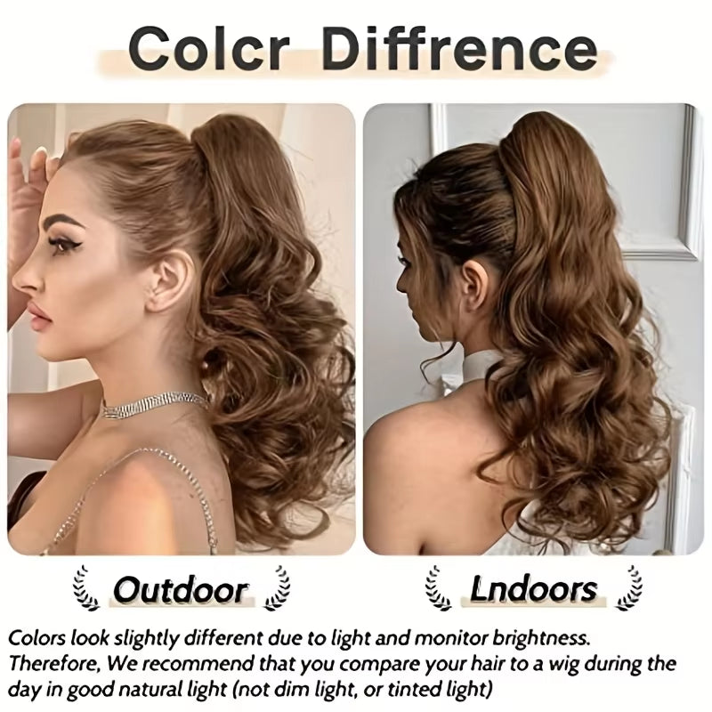 Synthetic "22"Easy-Clip Curly Ponytail Extension Transform Your Look with Instant Volume Amp Glam for Stylish Caucasian Women