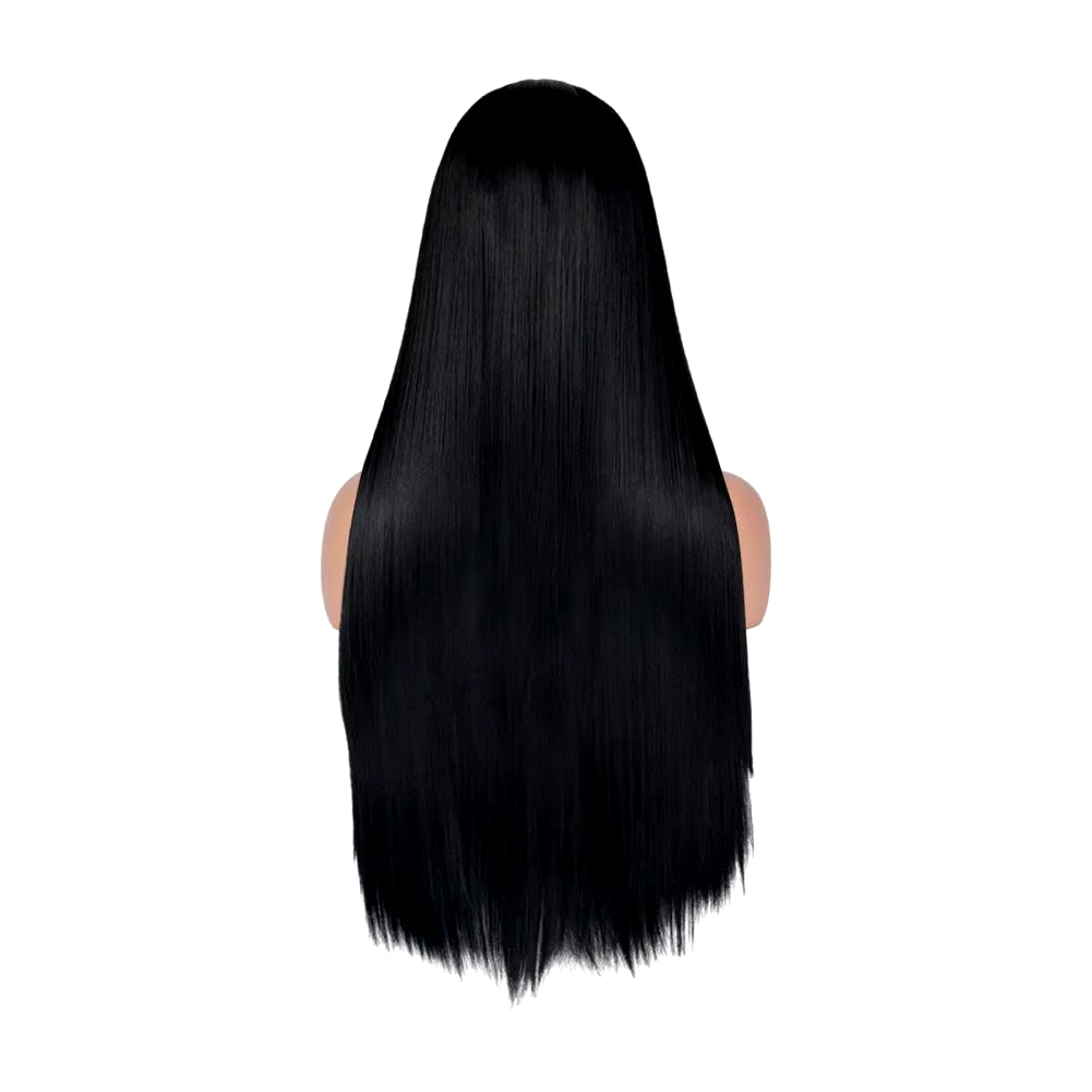 Women Long Straight Synthetic Hair Middle Part Natural Silky Long Straight Wig High Temperature Fiber Cosplay Colorful Wig