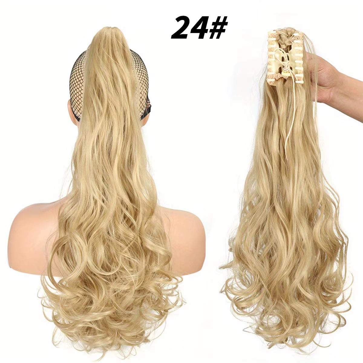 Synthetic "22"Easy-Clip Curly Ponytail Extension Transform Your Look with Instant Volume Amp Glam for Stylish Caucasian Women