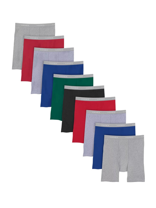 Men'S Super Value Pack Assorted Boxer Briefs, 10 Pack