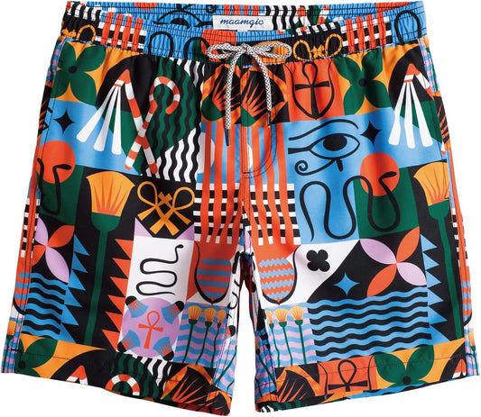 Mens Slim Fit Swim Shorts Swim Trunks 7 Inch Quick Dry Mens Bathing Suits with Mesh Lining