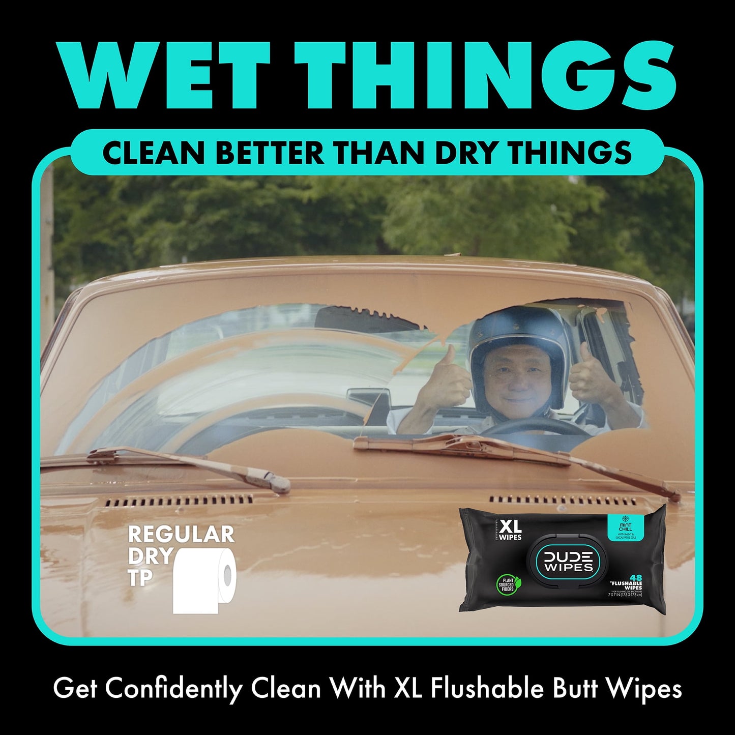 Wipes Flushable Wipes, XL Wet Wipes for at Home Use, Mint Chill, 48 Count, 5 Pack